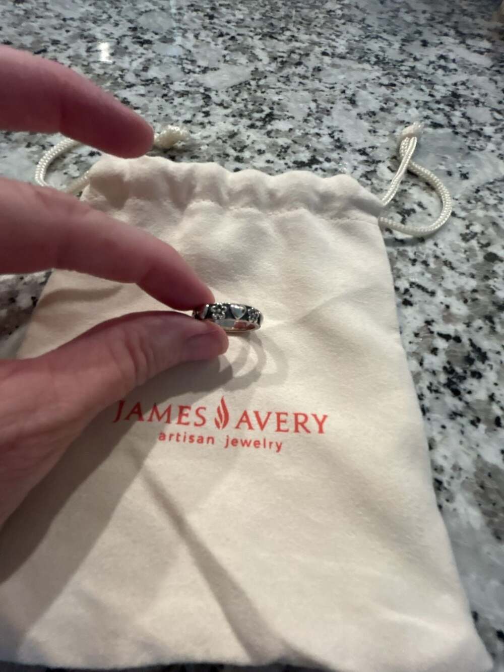 James Avery Sterling Silver Hearts and Flowers Band Ring - Picture 2 of 3